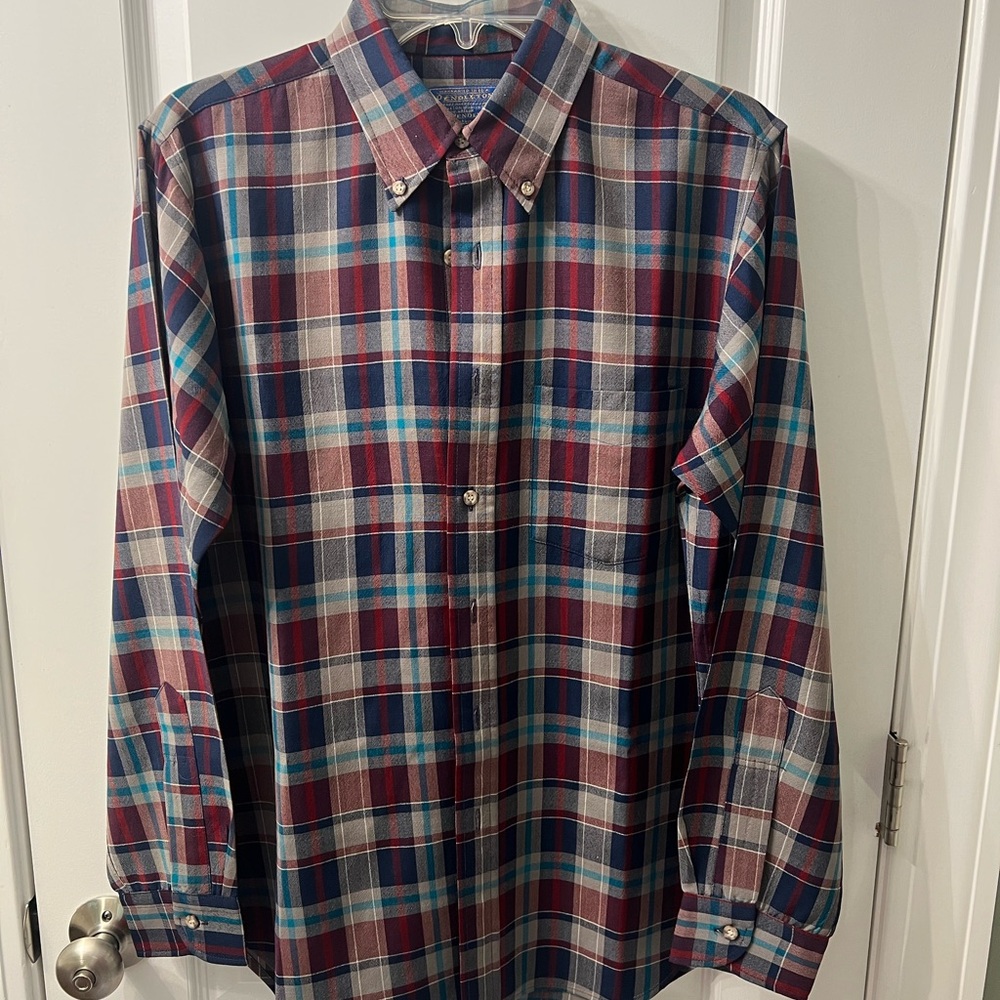 Pendleton Red And Blue Casual Button Down Shirt C… - image 1